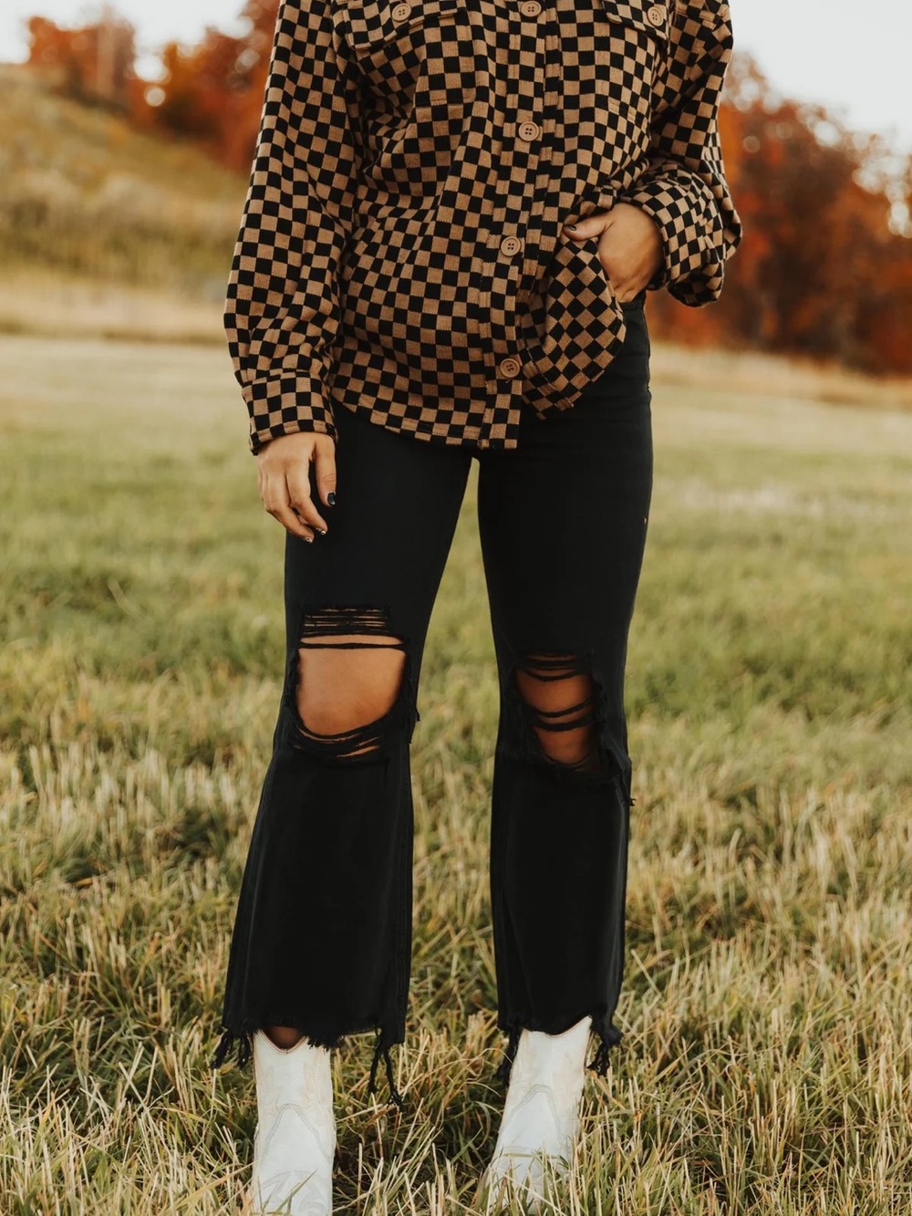 90'S VINTAGE CROP FLARE - BLACK |BH